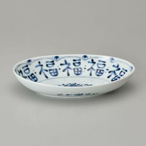 福福楕円鉢 26.3×16.5×5.2cm 601-129