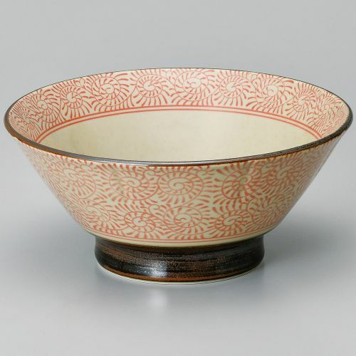 赤たこ唐草さび巻6.5切立高台丼 φ19.7×8.7cm 603-069