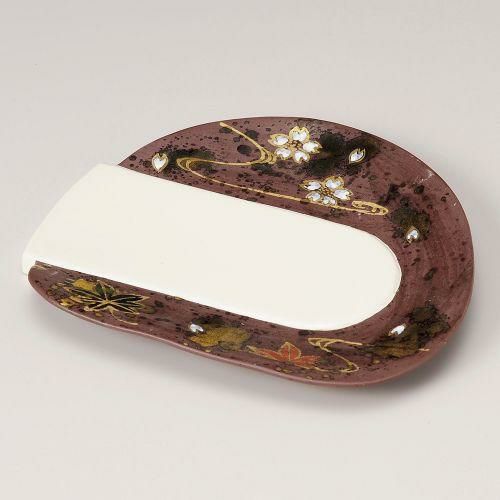 金流水変形前菜皿 22.5×20.5×2.5cm 198-109