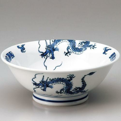 おどり竜(青)7.0反高台丼 φ21.5×8.5cm 604-219
