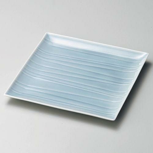 薄墨青磁21cm正角皿 21.4×21.4×1.8cm 185-119