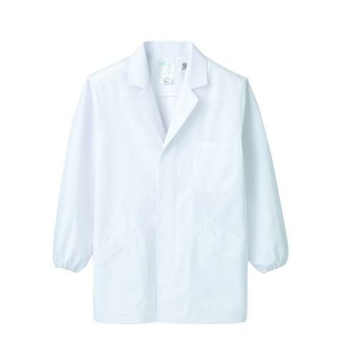 調理衣 メンズ 長袖 1-801 (白)