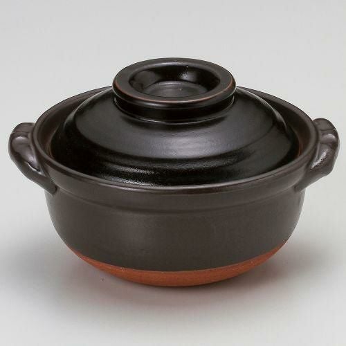 天目ダルマ雑炊鍋 19.5×φ17×12.5cm(900cc)(身8.5cm) 387-109