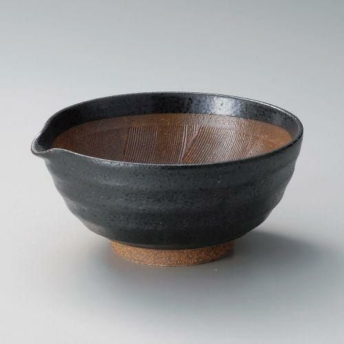 黒結晶片口5.0丼 15.5×7.5cm 311-129