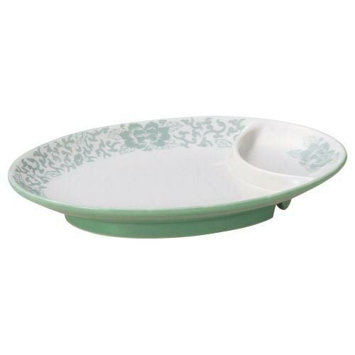 ヒスイぼたん9吋仕切皿 24×17cm 591-529