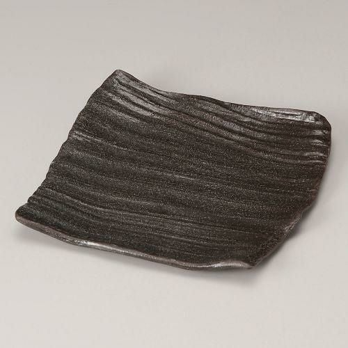 黒いぶし8号角皿 24.5×24×2.5cm 234-269