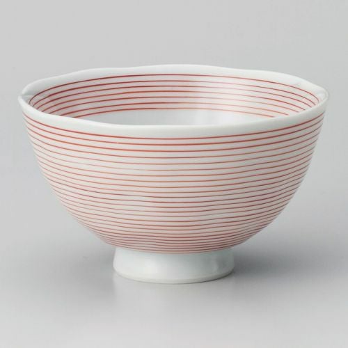 赤千筋飯碗小 φ10.2×5.9cm 346-399