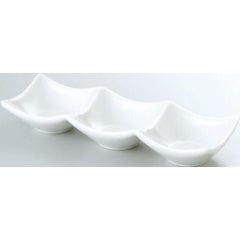 20cm 三連皿 白/業務用
