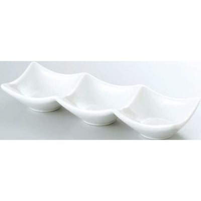 20cm 三連皿 白/業務用