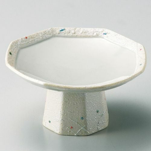 ラスター点紋八角高台皿 φ16.3×8.5cm 034-039