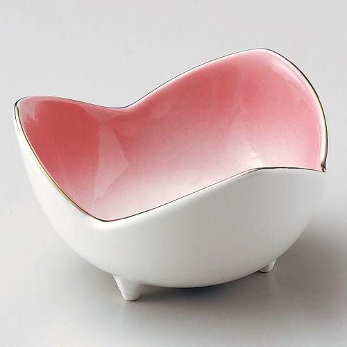 ピンク三ツ山小鉢(大) φ10.6×5.8cm 076-199