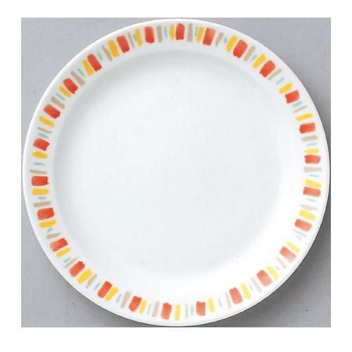 ダイヤセラム (強化) オレンジ十草 ハーフリム 6.5吋 中皿