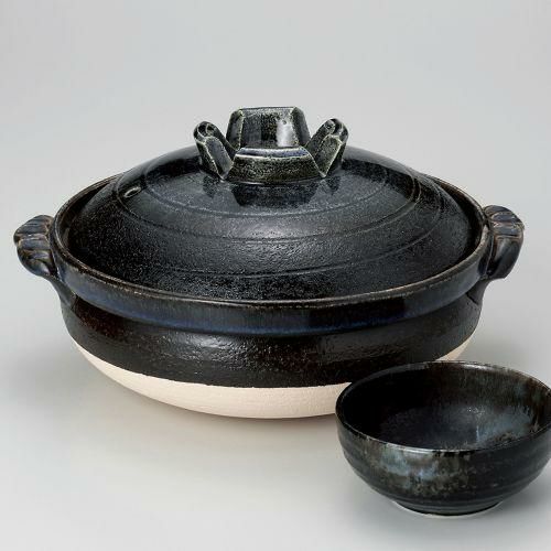 瑠璃釉6号深鍋 22×φ18.5×10.5cm(800cc)(身7cm) 382-199