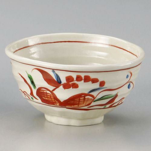 赤絵万暦変型丼大 17×16.5×9.2cm 318-039