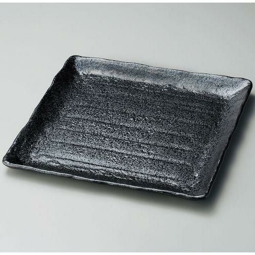 黒釉正角大盛皿 31.5×31.5×2cm 182-159