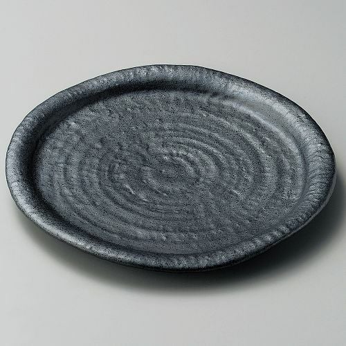 結晶黒マット8.0皿 φ24.7×2.6cm 204-069