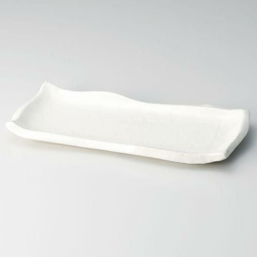 手造りモダン粉引(土物)モダンカット9.0長皿 28×11.2×3cm 135-069