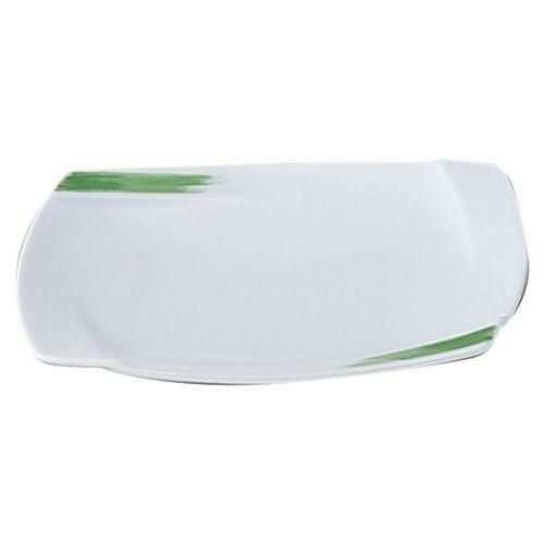 JAPAN・OBIグリーン角中皿 20.5×20.5×2.3cm 522-529