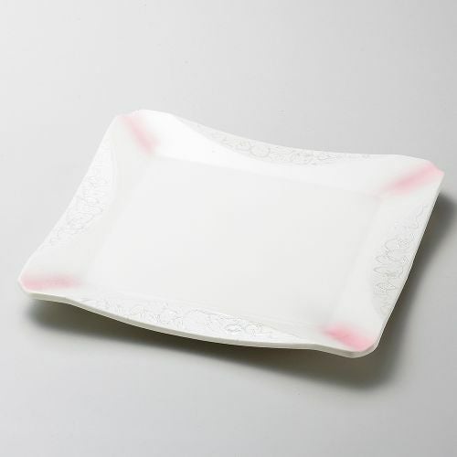 ラスターピンク正角和皿 18.2×18.2×2cm 183-059