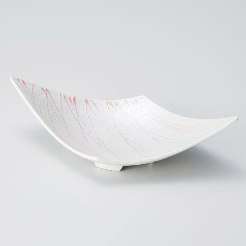 ピンク一珍ラスター菱形両上り鉢 21.2×12×5.5cm 064-149