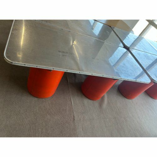 中古】韓国ドラム缶テーブル 長テーブル 幅1605×奥行710×高さ725