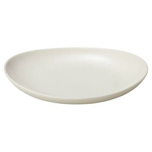 ナチュラル貫入ホワイトオーバルプレート 21.8×18×3.5cm 521-519