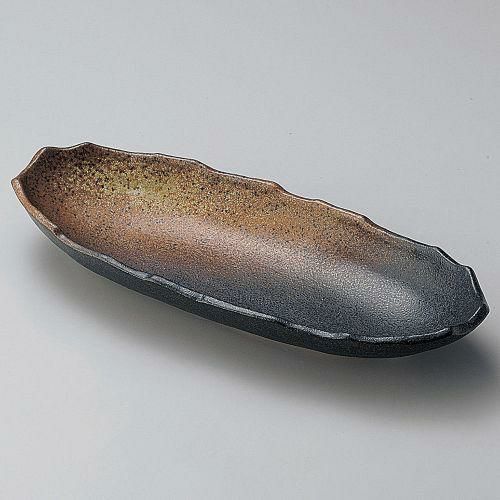 黒備前長盛皿 33×13.5×5cm 192-059