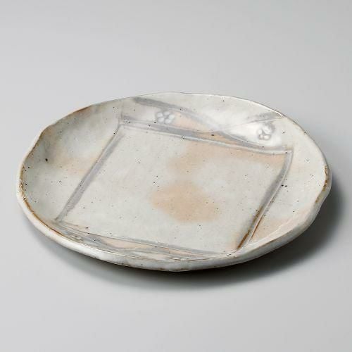 手造り粉引華紋(土物)6.5丸皿 φ19.5×2cm 198-219