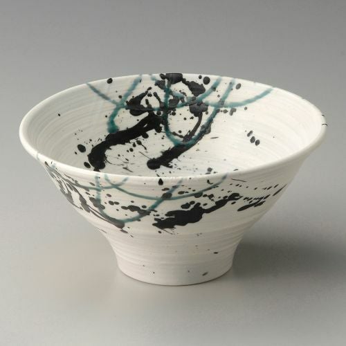 粉引墨吹7.0反丼 φ21.7×10.5cm 307-129