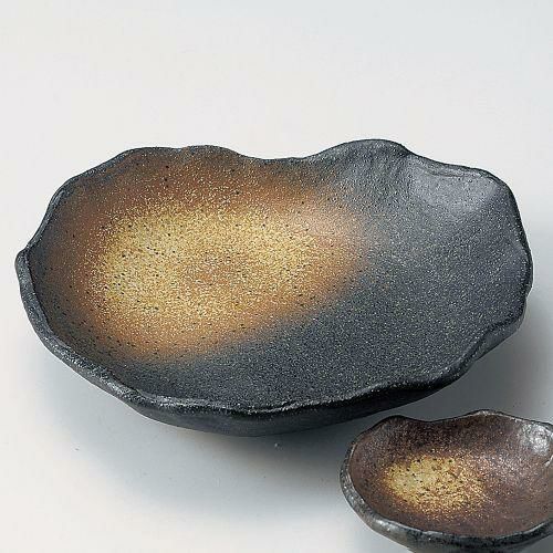 黒備前三ツ足向付 20.5×20×4.8cm 029-319