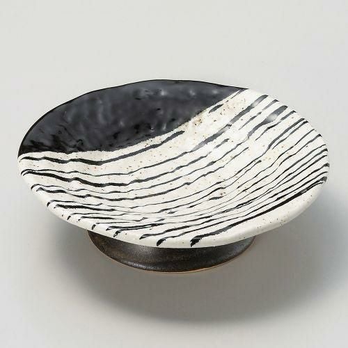 湯の花ゼブラ高台5.0皿 φ16.5×5cm 041-249