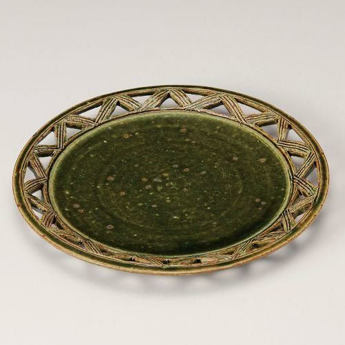 織部スカシ8.0皿 φ24.7×2.8cm 202-069