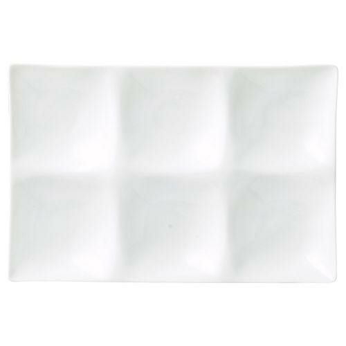 白磁コワケ6ツ仕切皿 25.7×17.1×2.9cm 472-089