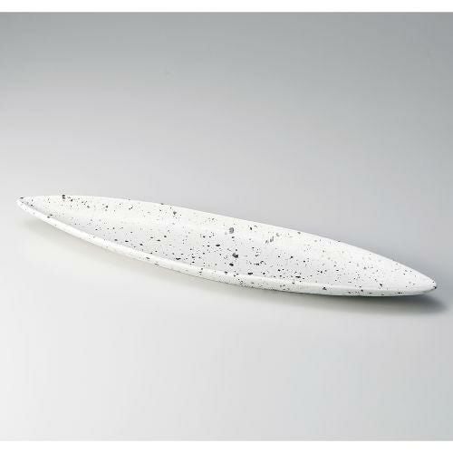 白斑点リーフディッシュ38cm大 38.4×8.5×2.4cm 124-119