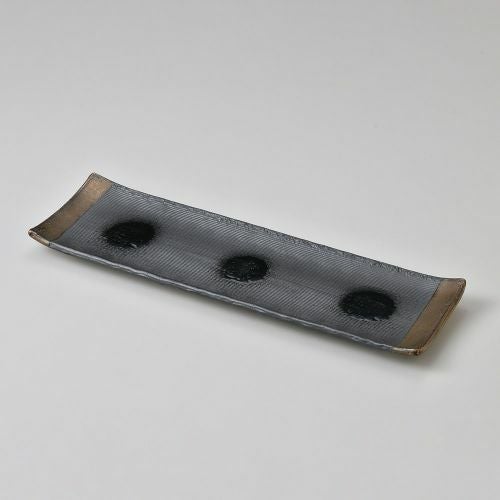 黒吹金彩14号長盛皿 45.5×13.3×3cm 233-249
