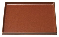 釉彩24cm浅口切立長角皿