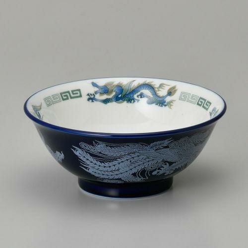 ルリ白竜ミニ反高台丼 17.2×7.3cm 600-089
