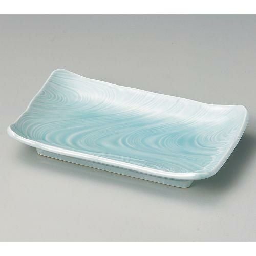 青磁流水長角9.0皿 27×16.5×4.5cm 135-059