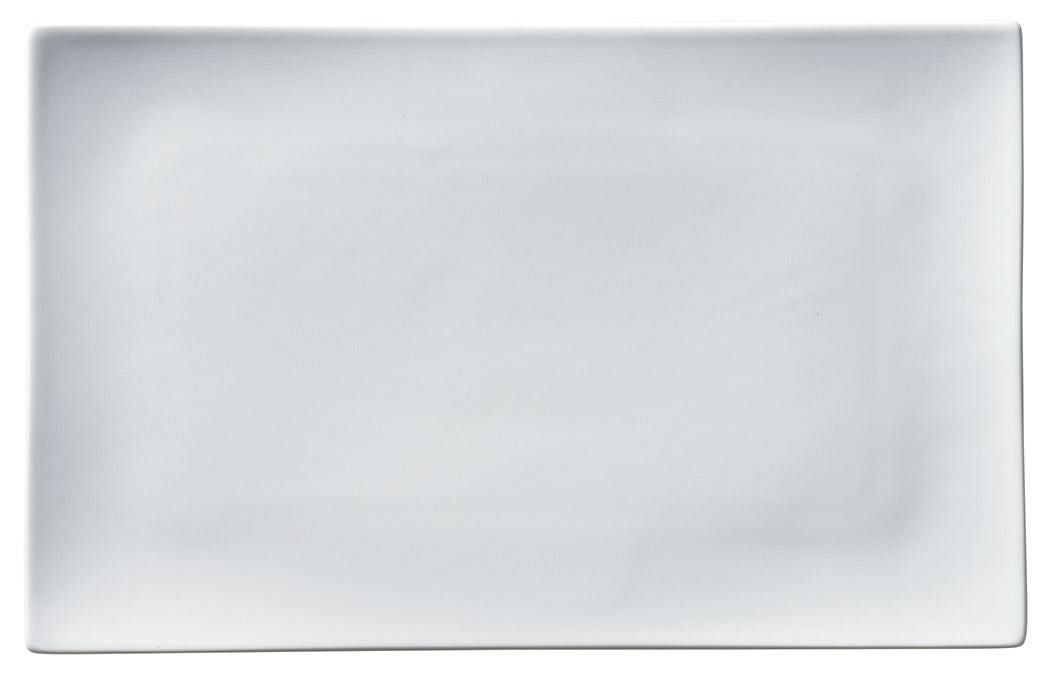 彩白33cm巾広長角皿