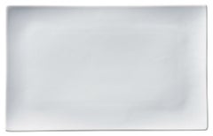 彩白33cm巾広長角皿