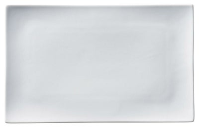 彩白33cm巾広長角皿