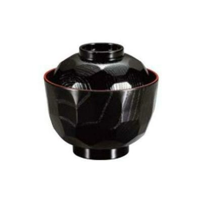 【耐熱ABS ニュー亀甲小吸椀 黒内朱】 高さ95(mm)/業務用/新品