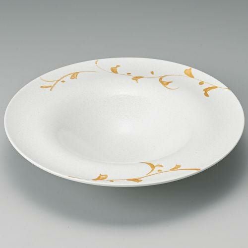 金彩唐草白24cmリムボール φ24.5×5cm 303-029