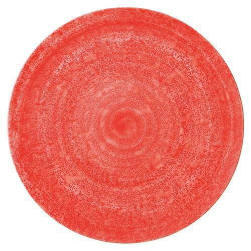 泡朱赤フラットプレート φ29.2×1.8cm 464-049