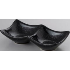 14cm 二連皿 黒御影/業務用