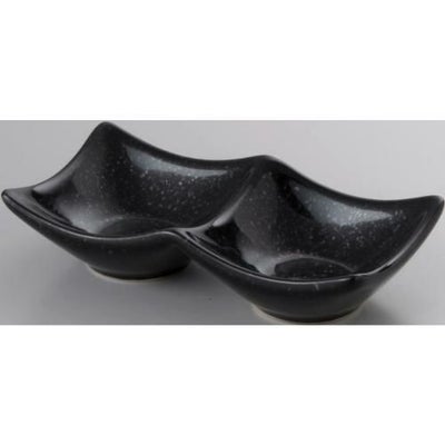 14cm 二連皿 黒御影/業務用