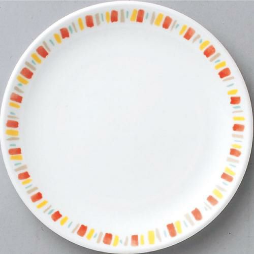 ダイヤセラム (強化) オレンジ十草 メタ 6.5吋 中皿 /10枚入/洋食器