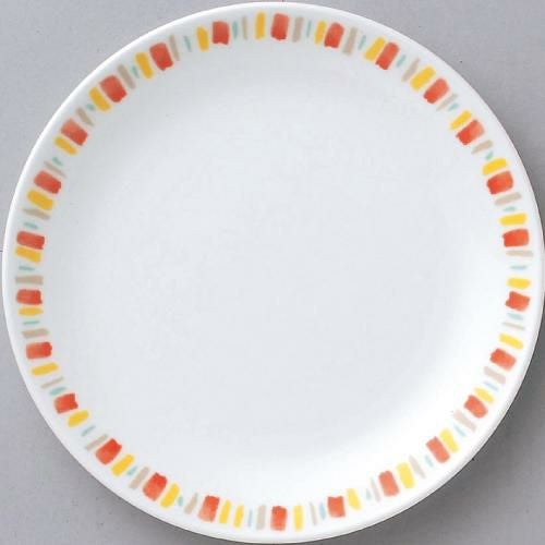 ダイヤセラム (強化) オレンジ十草 メタ 7.5吋 大皿 /10枚入/洋食器