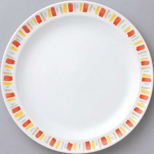 ダイヤセラム (強化) オレンジ十草 ハーフリム 9吋 大皿 /10枚入/洋食器