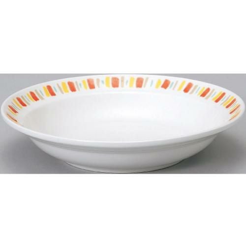 ダイヤセラム (強化) オレンジ十草 ハーフリム 8吋 深皿 /10枚入/洋食器